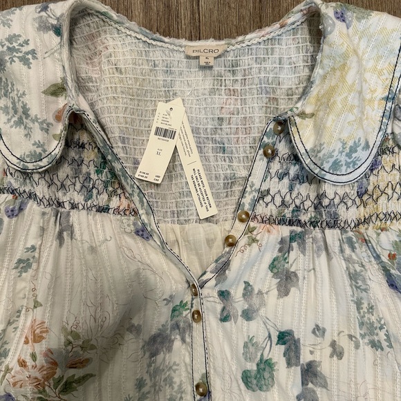 NWT Anthropologie Pilcro Puff Sleeve Collared Mini Dress - Picture 2 of 9